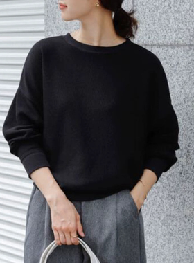 日本UR旗下高端doors蝙蝠袖宽松圆领长袖袖T恤 针织透气