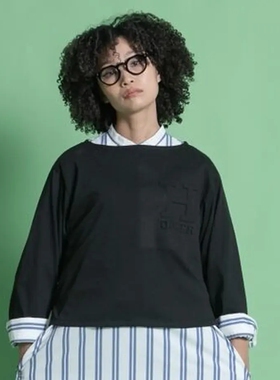 日本高端设计线TH**AS MAGPIE 浮雕H字母长袖纯色T恤 15000+日币