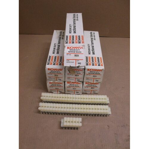 QTY 100) 0624 Buchanan NEW In Box Terminal Blocks TE Connect
