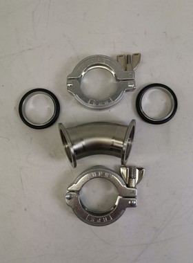 Winkelstück/ Rohrbogen 45°Edelstahl ISO-KF DN 40 mit Dicht