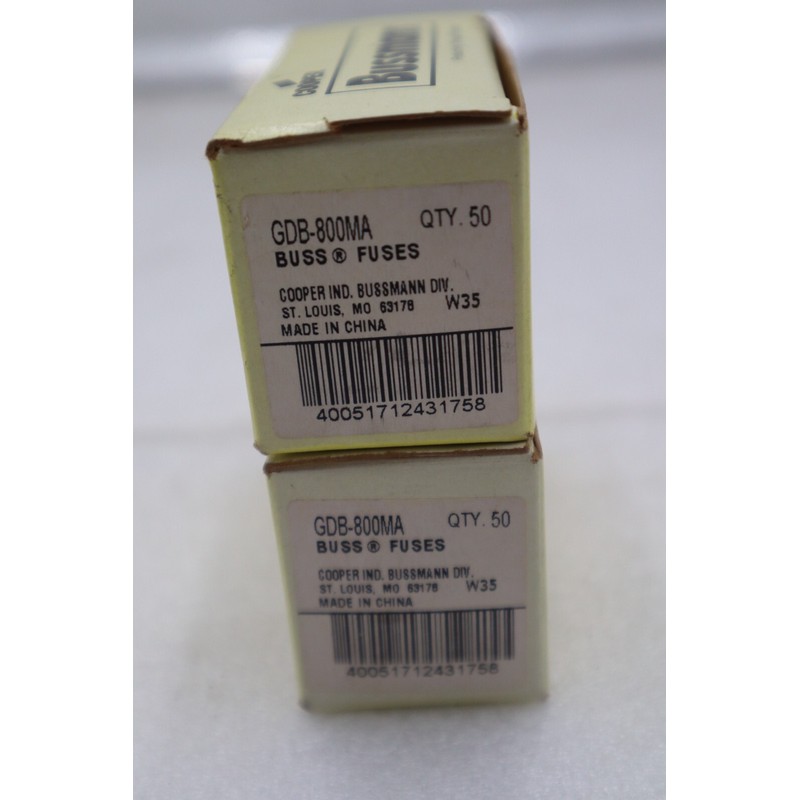 Cooper Bussman GD8-800MA 公共保险丝玻璃墨盒 #K-2229