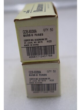 Cooper Bussman GD8-800MA 公共保险丝玻璃墨盒 #K-2229