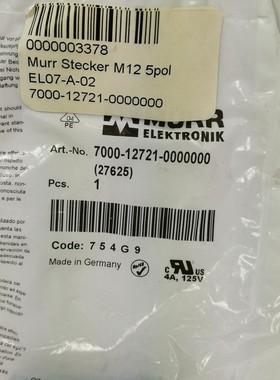 MURR Elektronik Stecker 7000-12721-0000000 (27625)