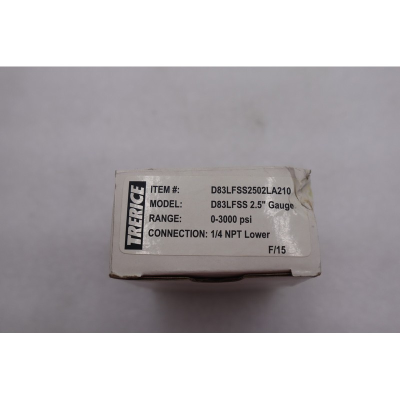 Trerice D83LFSS2502LA110 压力表 2.5 英寸表盘,1/4 英寸 NPT,0-