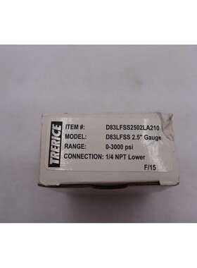 Trerice D83LFSS2502LA110 压力表 2.5 英寸表盘,1/4 英寸 NPT,0-