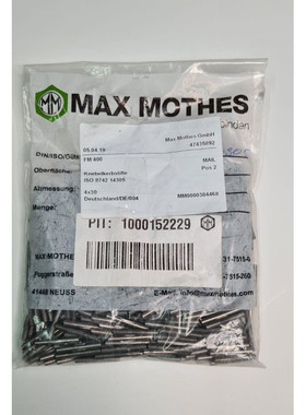100 件.MAX MOTHES GROVED PIN MM0000304468 1.4305 / X8CrNiS18
