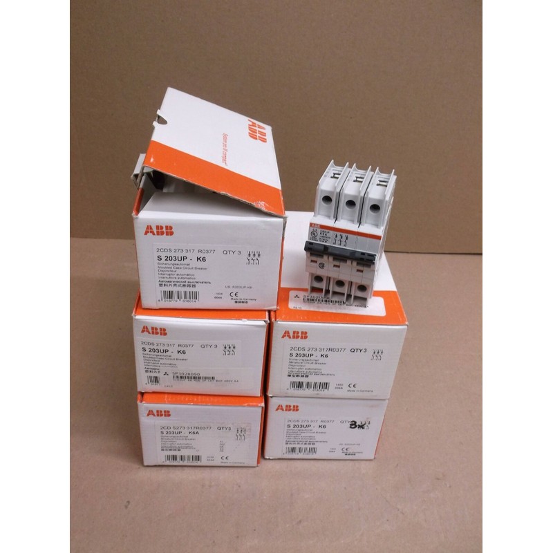 S203UP-K6 ABB NEW In Box 6A 3P K-Curve 480Y/277VAC Circuit B