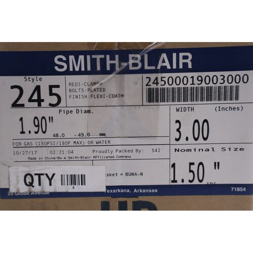 Smith-Blair Inc. 风格 245 Redi-Clamp 螺栓镀层 1.50 英寸库存