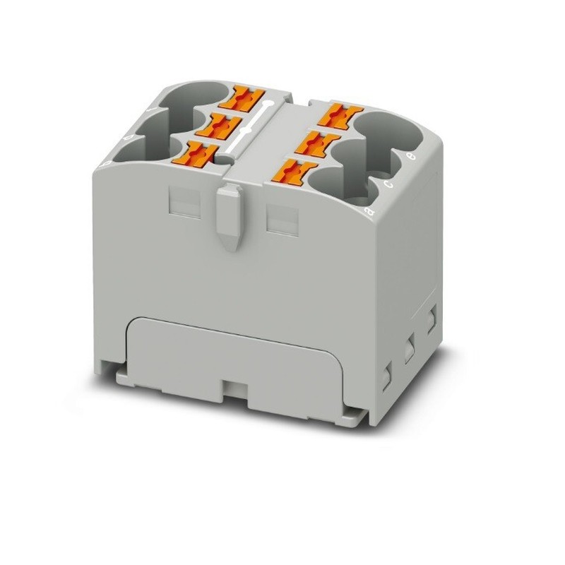 Verteilerblock-PTFIX 6X4 GY, Grau, für Hutschienenadapter ,