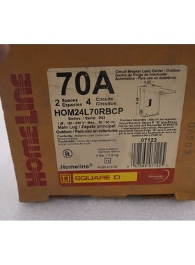 SQUARE D HOMELINE HOM24L70RBCP 70AMP 2 空间 4 CIRCUIT #4370