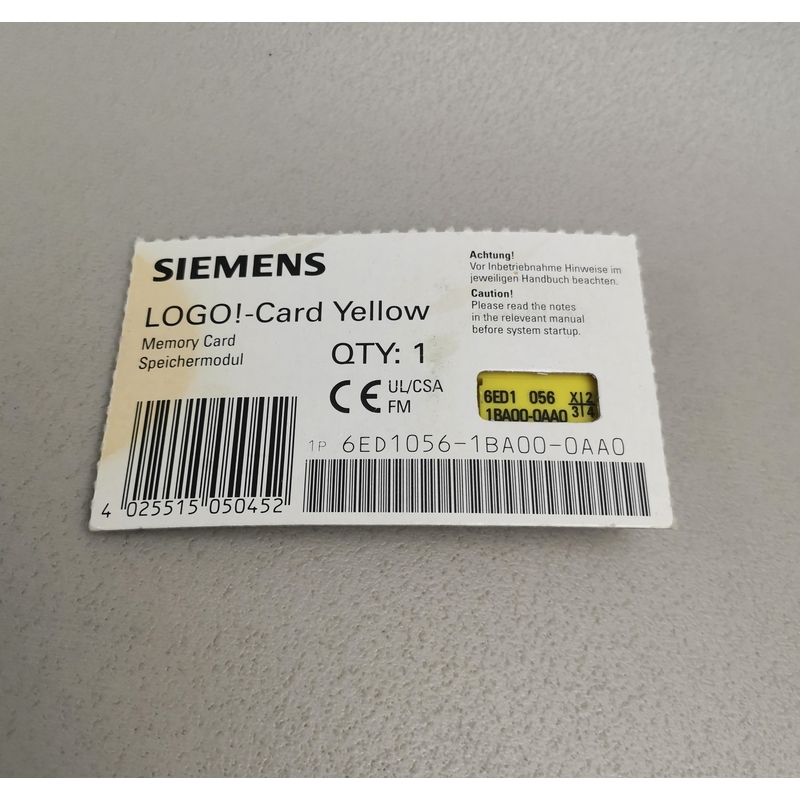 Siemens Logo Card Yellow 6ED1056-1BA00-0AA0 NEU