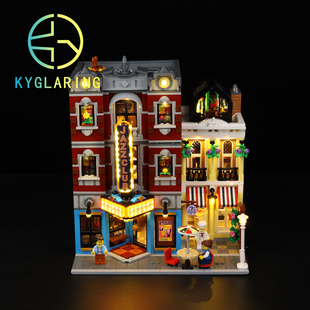 KY可匀·乐高10312爵士俱乐部街景益智防尘盒罩展示盒LED灯光灯饰