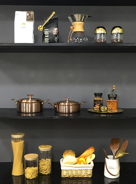 样板间厨房摆件装饰收纳储物罐玻璃罐橱柜装饰样板房软装搭配饰品