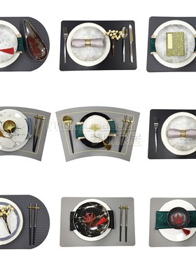 新中式酒店骨瓷餐具套装会所中国风摆台西餐盘碟碗样板房餐桌摆件