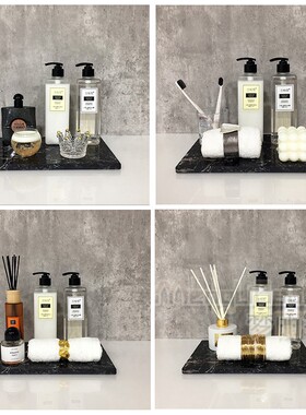 现代简约样板间卫浴装饰摆件软装样板房卫生间浴室柜托盘组合香薰