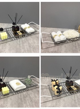 样板房间装饰摆件卫生间浴室陈列摆设道具洁具店毛巾架浴缸置物架