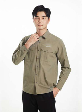 CARAVA喀尔沃春夏男轻薄透气防晒速干长袖衬衣城市休闲552103