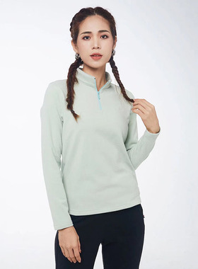 CARAVA喀尔沃新款女秋冬保暖透气立领套头时尚休闲抓绒衣451132