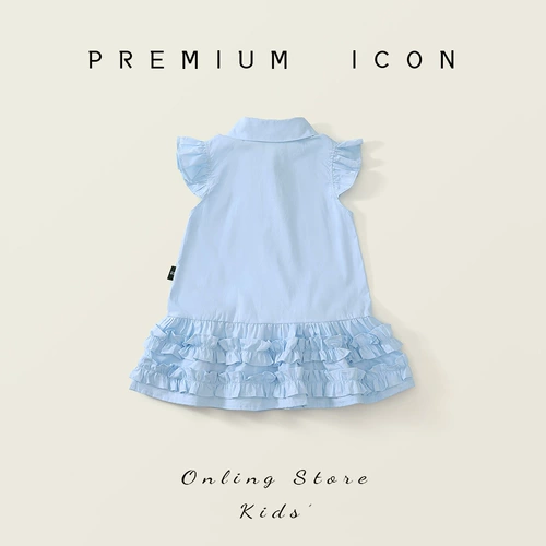 Летнее платье с рукавами для девочек с бантиком, в корейском стиле, А-силуэт