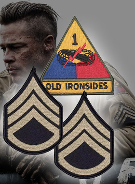 二战WWII狂怒臂章Fury夹克臂章军迷战术臂章徽章肩章胸章魔术贴