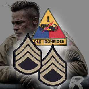 二战WWII狂怒臂章Fury夹克臂章军迷战术臂章徽章肩章胸章魔术贴