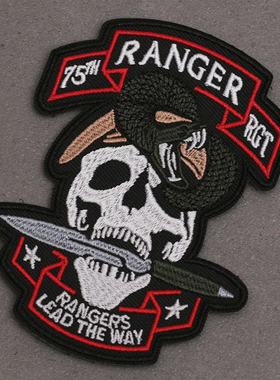 游骑兵臂章RANGERS战术户外侦查刺绣徽章背包贴魔术贴士气章