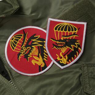 ARVN越战绿贝雷第七群黑龙部队章军迷刺绣臂章TCU徽章M65肩章胸章