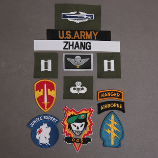 彩色越战M65风衣臂章军迷刺绣佩章TCU徽章OG107技能章胸条资格章
