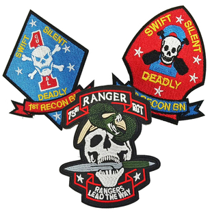 US陆战队侦察臂章游骑兵贴章军迷战术刺绣魔术贴徽章士气章背包章