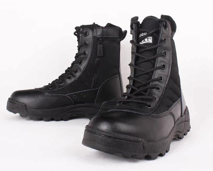 Boots militaires en cuir - choc - Ref 1398301 Image 4