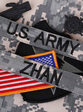 订做ACU迷彩姓名条 军种条 定制名条 UCP  订制胸条 USARMY