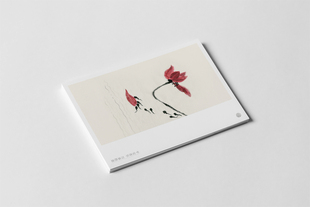 kp261荷花中国风禅意水墨兰梅劳动节贺卡邀请函小装 饰卡片明信片