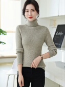 双鹿女式 羊毛衫 高领修身 专柜正品 打底加厚柔软毛衣新冬款 搭配大衣