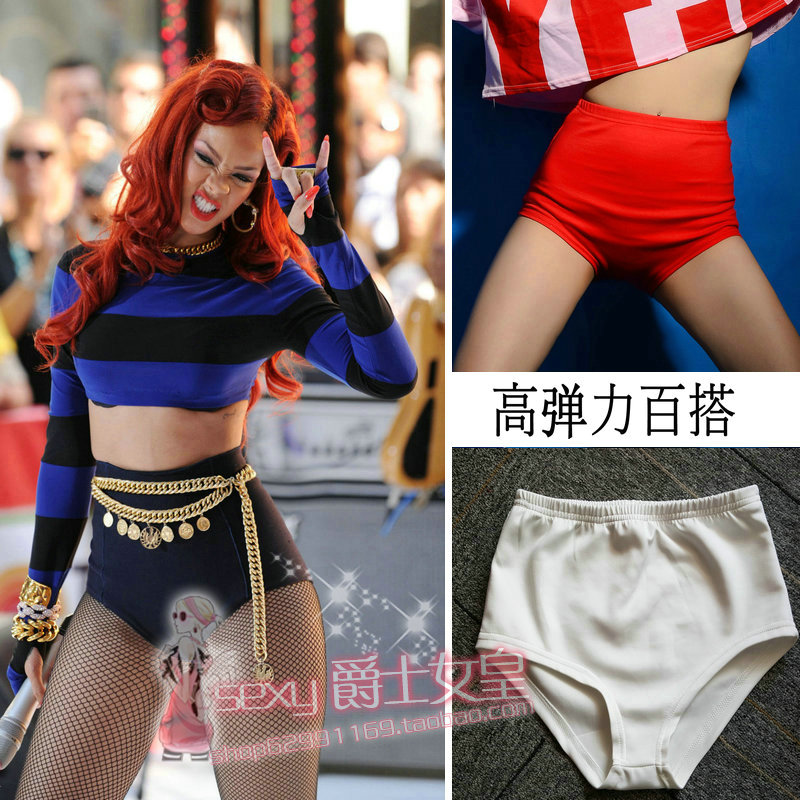 欧美gogo演出服酒吧ds性感领舞高腰舞蹈练功打底裤钢管舞短裤热裤
