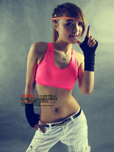 荧光透气运动背心ds演出服装短款瑜珈上衣嘻哈街舞显瘦打底小背心