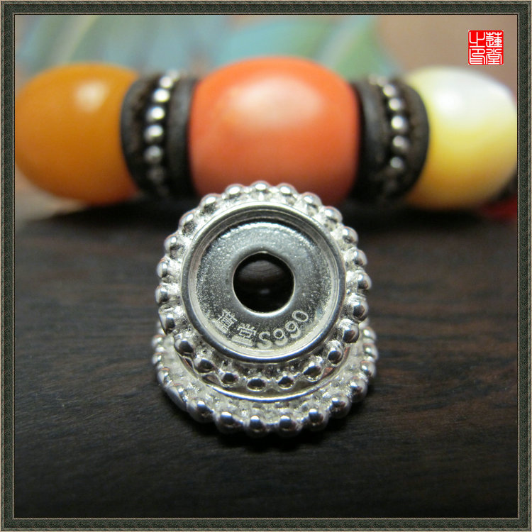 独家定制足银藏式连珠16mm