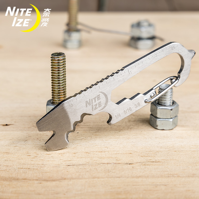 美国Niteize奈爱多功能钥匙工具开瓶器 扳手开箱刀一字螺丝起子