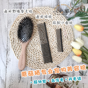 肉脸猫MushroomCat蘑菇猫专业宠物猫狗美容梳子排梳针梳去浮毛