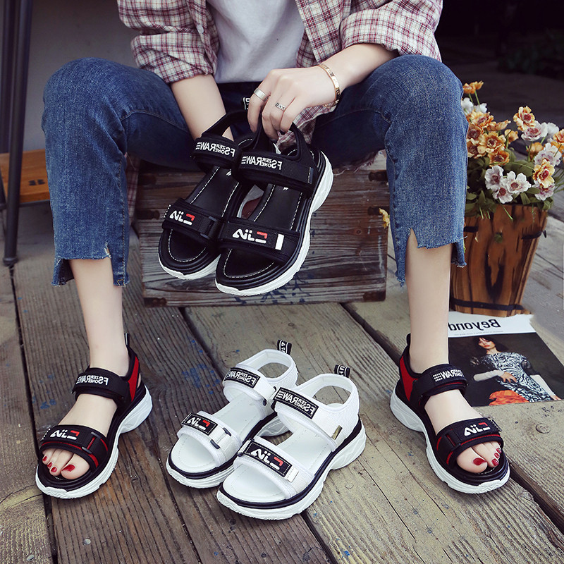 运动时尚厚底中跟百搭魔术沙滩鞋