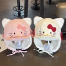 凯蒂猫女宝宝帽子秋冬季 可爱儿童雷锋帽女孩防风保暖中大童护耳帽