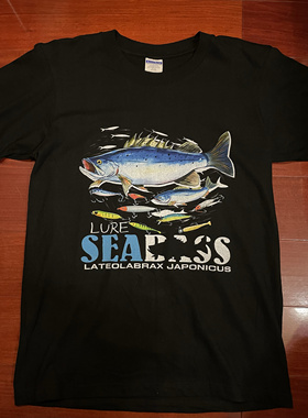 TUTUlure原创绘画路亚鲈鱼T恤 夏季男士钓鱼数码印花透气不掉色