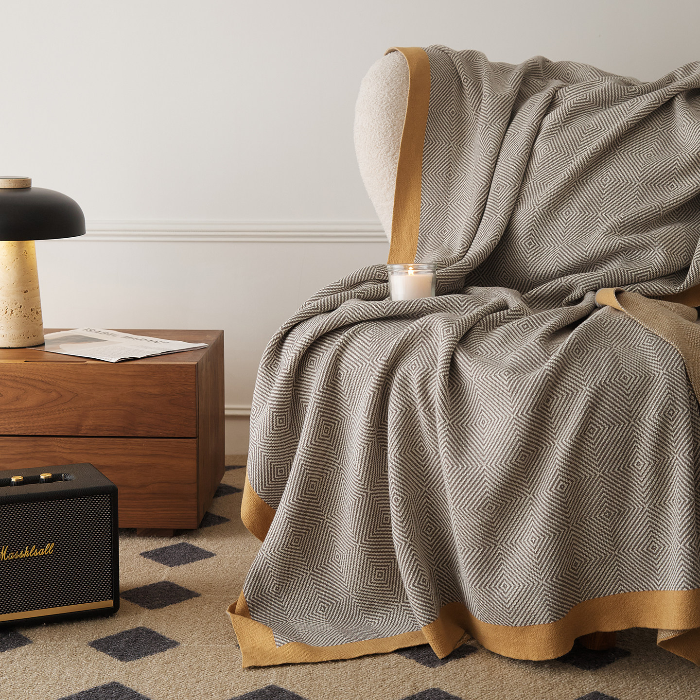 简约休闲毯飞机盖毯空调毯子北欧风床尾巾样板房搭毯百搭轻奢毛毯,床上用品,休闲毯/毛毯/绒毯,淘宝优惠券,粉丝福利购,淘宝优惠卷