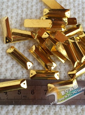 DIY仿金属亚克力手缝珠子长条形钻珠配件 长方串珠服装辅料8X24MM