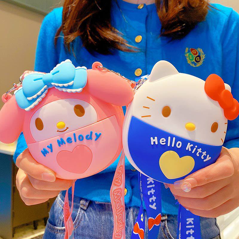 三丽鸥斜挎零钱包创意hellokitty儿童零钱收纳包硅胶包包
