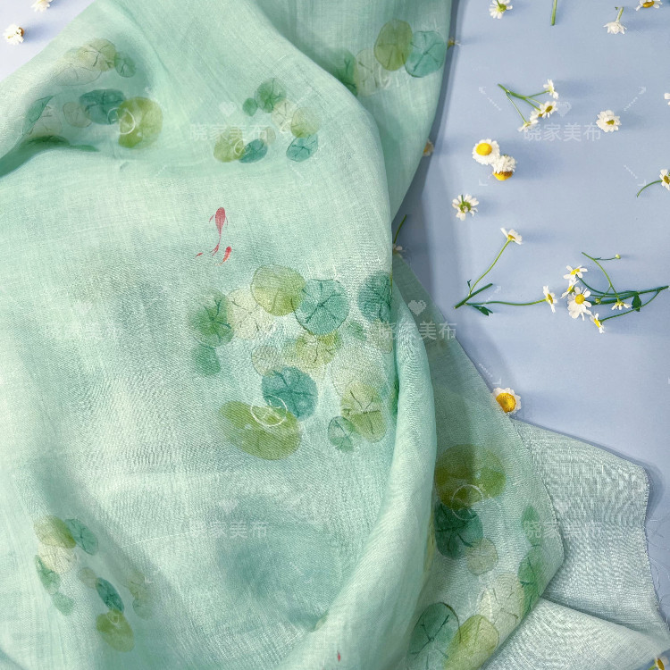 流连忘返晓家100支纯苎麻布面料印花中式旗袍连衣裙夏季布料,纺织面料/辅料/配套,面料/布类,淘宝优惠券,粉丝福利购,淘宝优惠卷