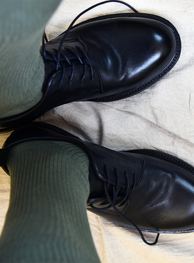 女子手工皮鞋 昱谷®森系山本原宿Derby 鞣制洗水马皮v中古小皮鞋