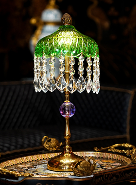 【本尼家】TD71法式复古水晶玻璃配铜客厅创意台灯装饰品玄关摆件