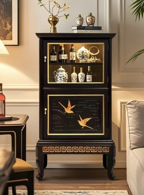 【本尼家】TS53新中式描金手绘漆画玄关柜收纳储物柜87*41*160cm