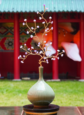 【本尼家】HY12新中式大葫芦入户玄关壁龛隔断装饰发财树桌面摆件