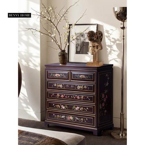 【本尼家】TS64新中式玄关储物收纳柜长88*宽47*高105cm